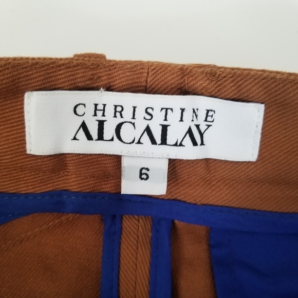 Christine Alcalay Piper Pant Cotton Twill Ankle Length Nutmeg Brown Size 6 - Picture 9 of 11